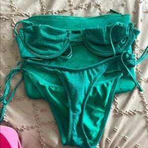 Shimmering Teal Bikini Set